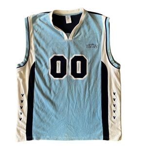 Limitz 00 Men’s Blue and White Sleeveless Jersey Size L